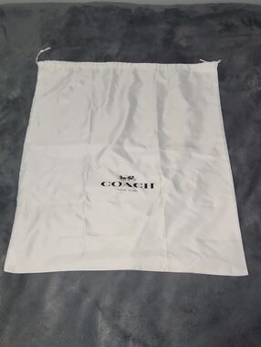 Coach White Logo Drawstring Dust Bag